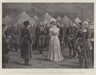 Der Zar und die Zarin im Lager in Krasnoe Selo, Abendgebet